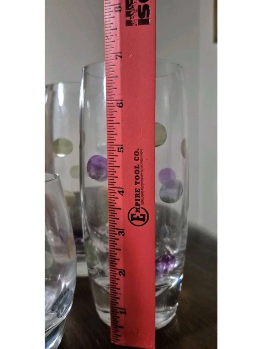 Vintage (4) Block Cabaret Double OLD FASHIONED GLASSES w/Colored Bubbles